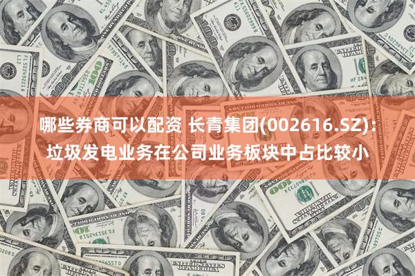 哪些券商可以配资 长青集团(002616.SZ)：垃圾发电业务在公司业务板块中占比较小