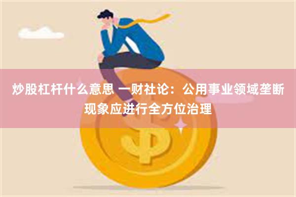 炒股杠杆什么意思 一财社论：公用事业领域垄断现象应进行全方位治理